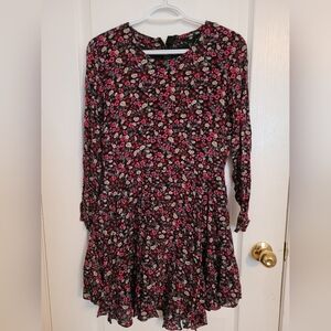 H&M Black Dress with Pink and Red Floral Pattern
